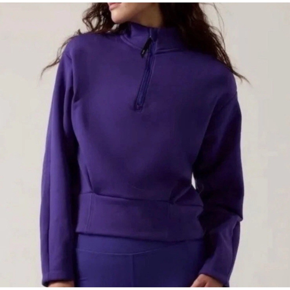 Athleta Sweatshirt Women's Purple Indigo Altitude Polartec Half Zip NWT Size‎ 3X